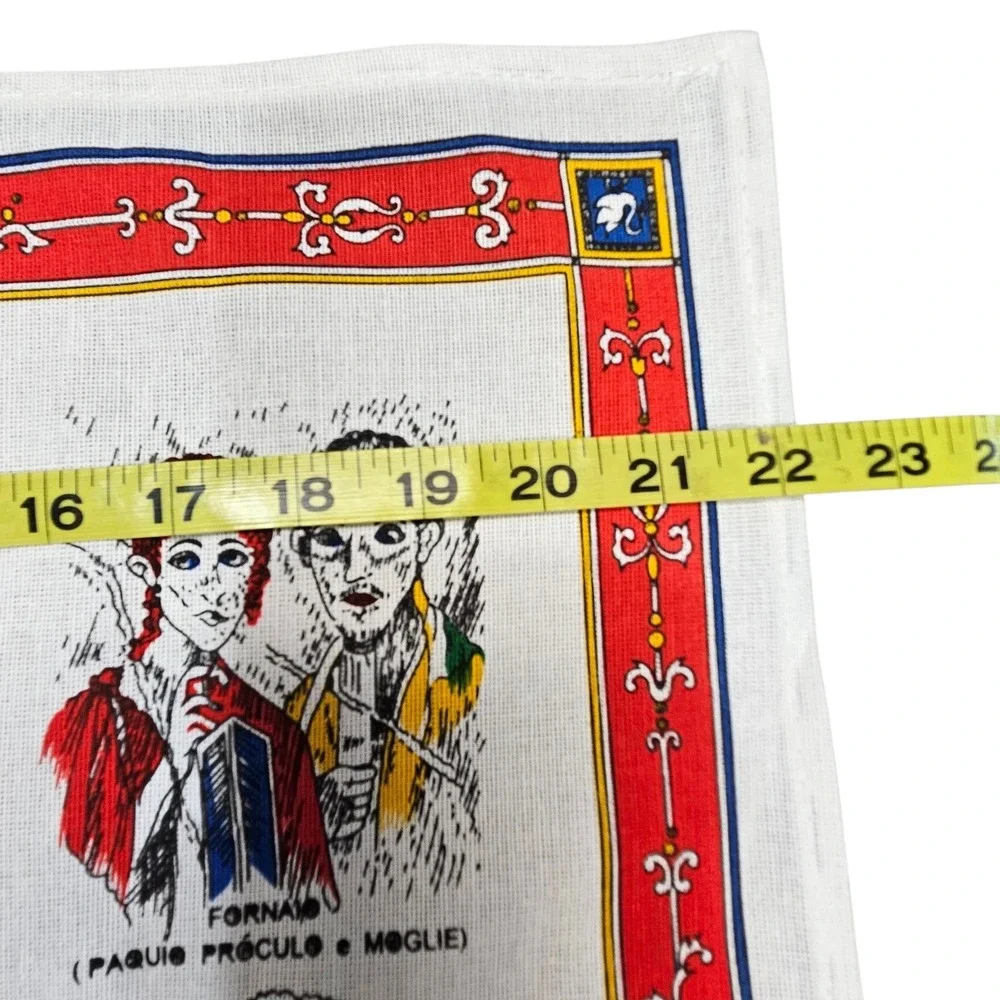 Vintage Pompeii Scene Woven Kitchen Tea Towel 100%‎ Pure Cotton Made in Italy